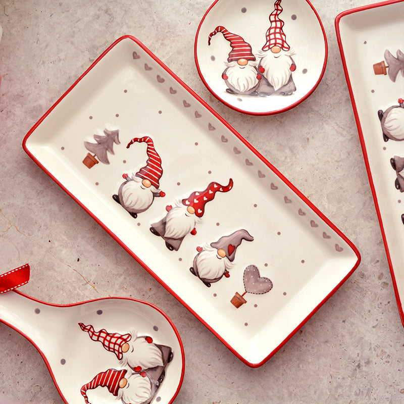 Weihnachtliche Keramikplatte, rechteckig – Bild 2 | LuxeStyle