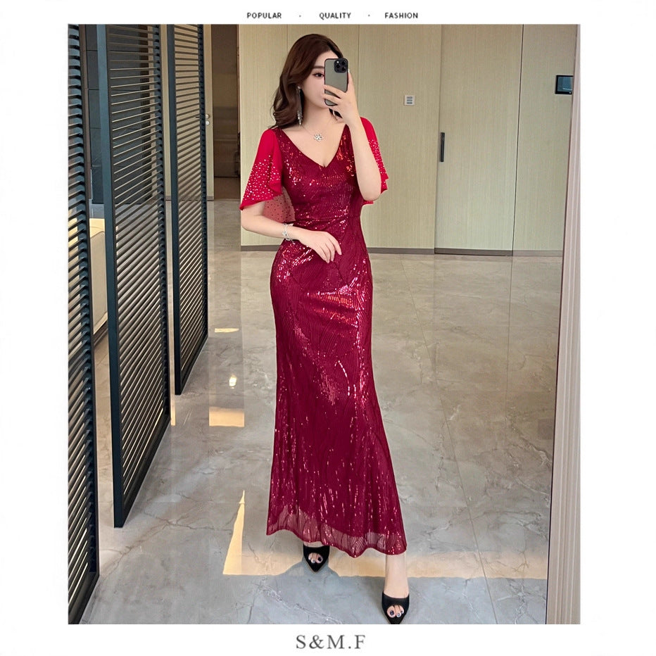 Langes Abendkleid mit Pailletten – Bild 5 | LuxeStyle