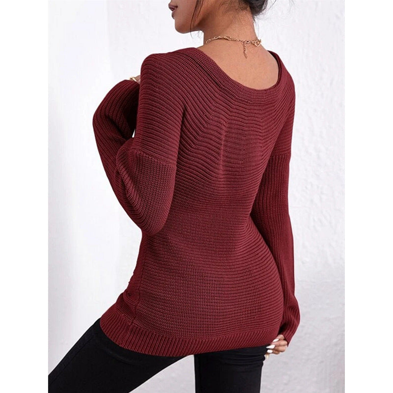 Off-Shoulder Pullover aus Kaschmir-Baumwolle