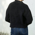 Damen Strickpullover mit Rundhals und Reissverschluss