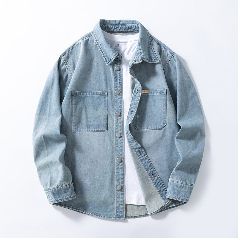 Herren Jeanshemd Langarm für Frühling und Herbst