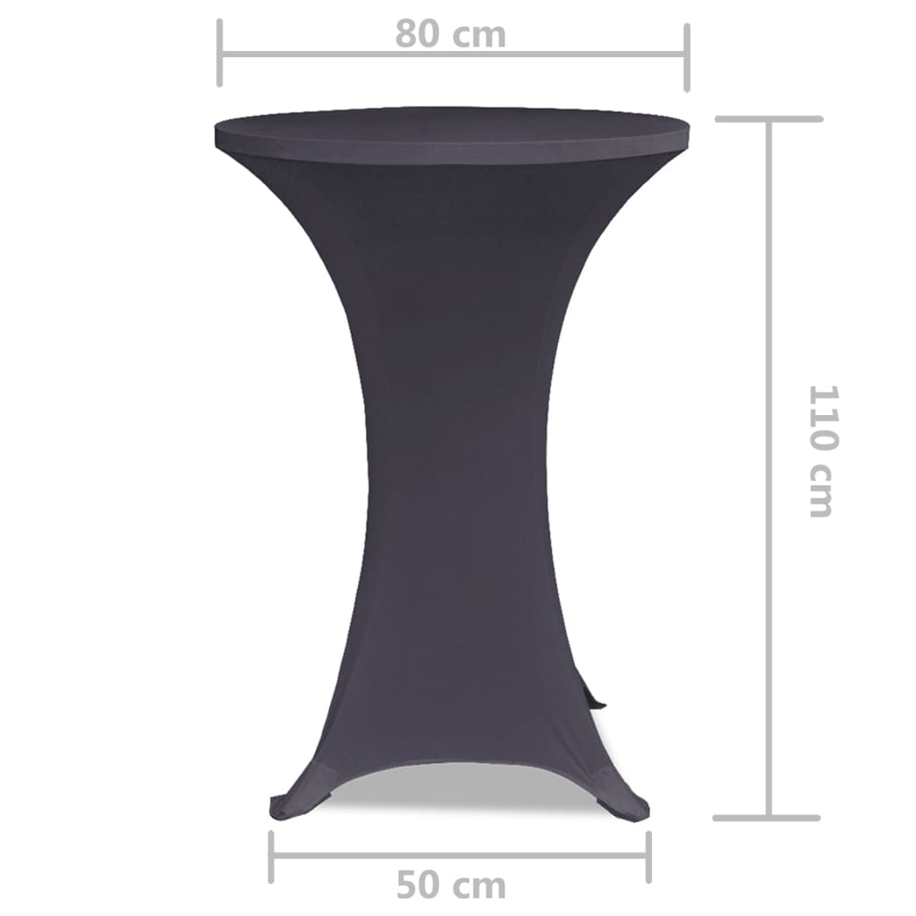 Stehtischhusse Stretch 2er-Set 80 cm Anthrazit