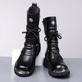 Retro-Herrenstiefel aus Rindsleder mit Reissverschluss