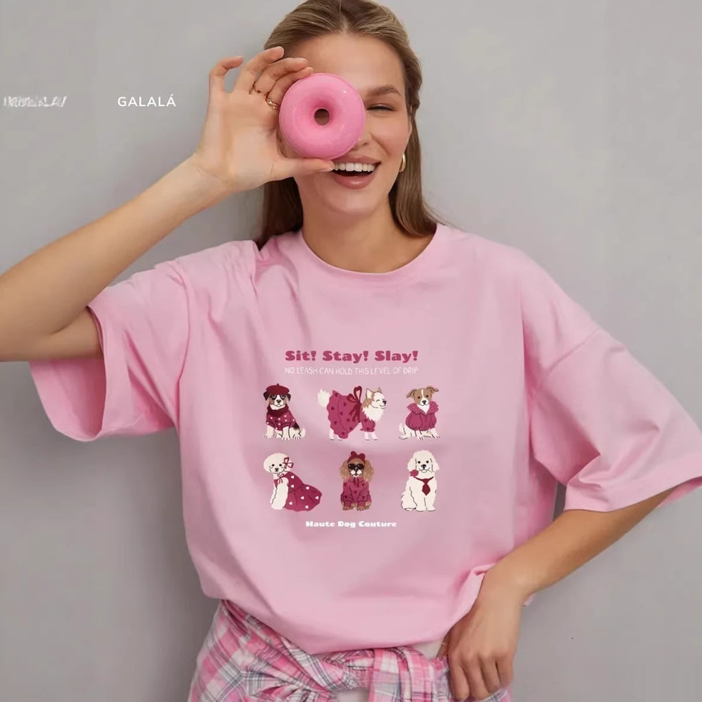 Kurzes Freizeit-Top mit Geometrie-Muster