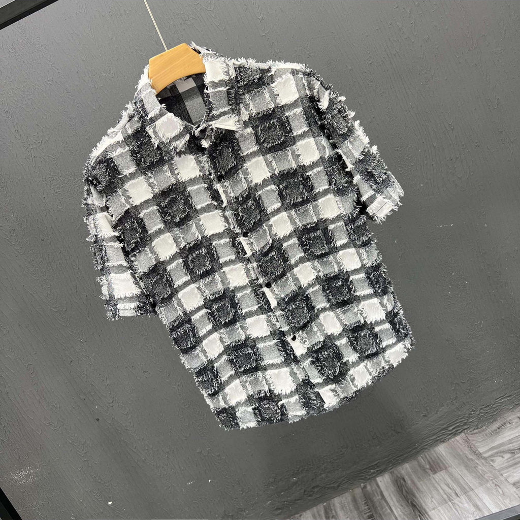 Herren-Kurzarm Hemd Plaid