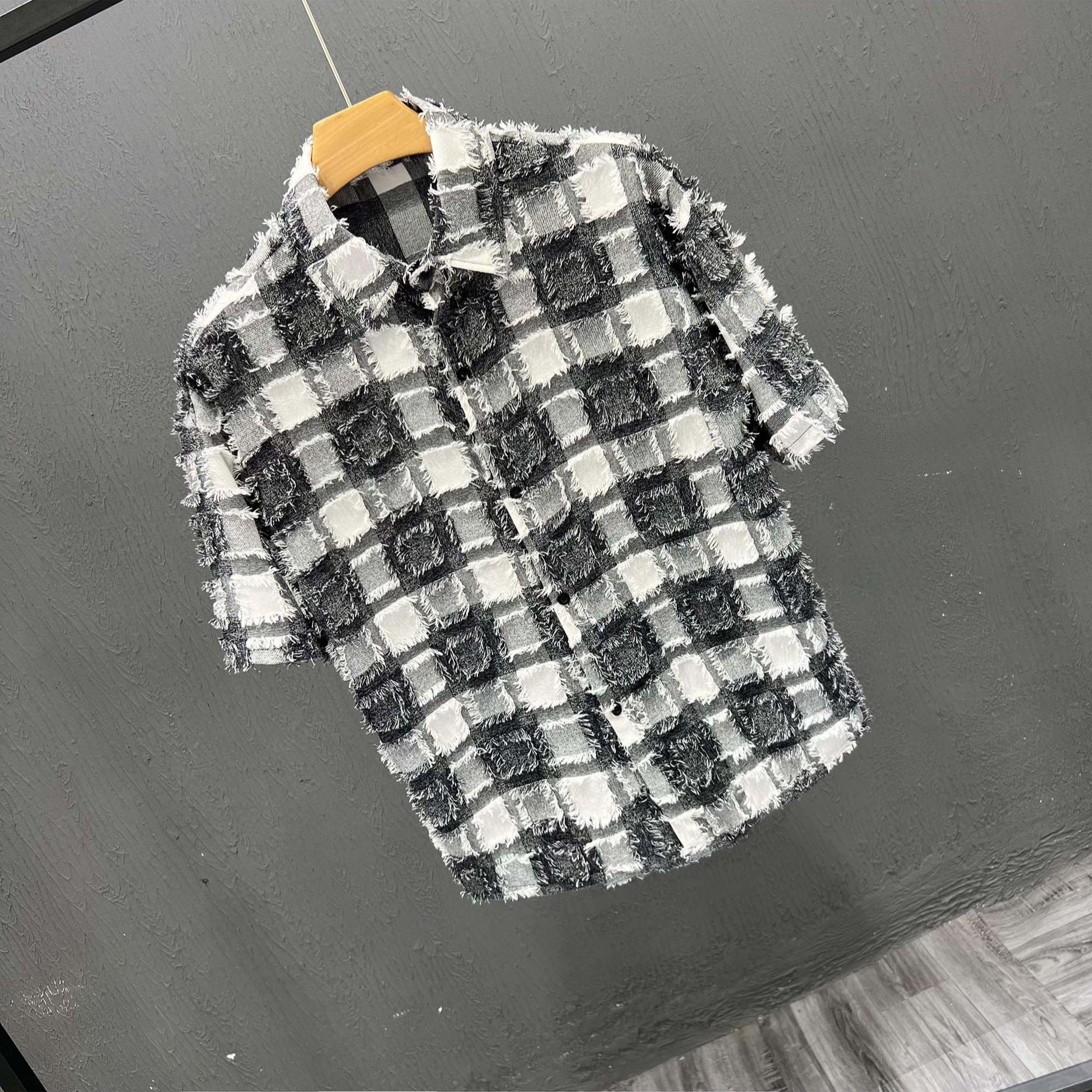 Herren-Kurzarm Hemd Plaid