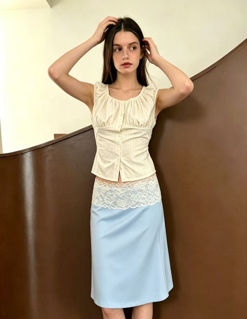 Mehrfarbiger Spitzenrock