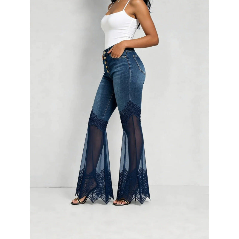 High-Waist Jeans mit ausgestelltem Bein