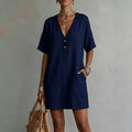 Casual Midi-Kleid mit Knopfleiste