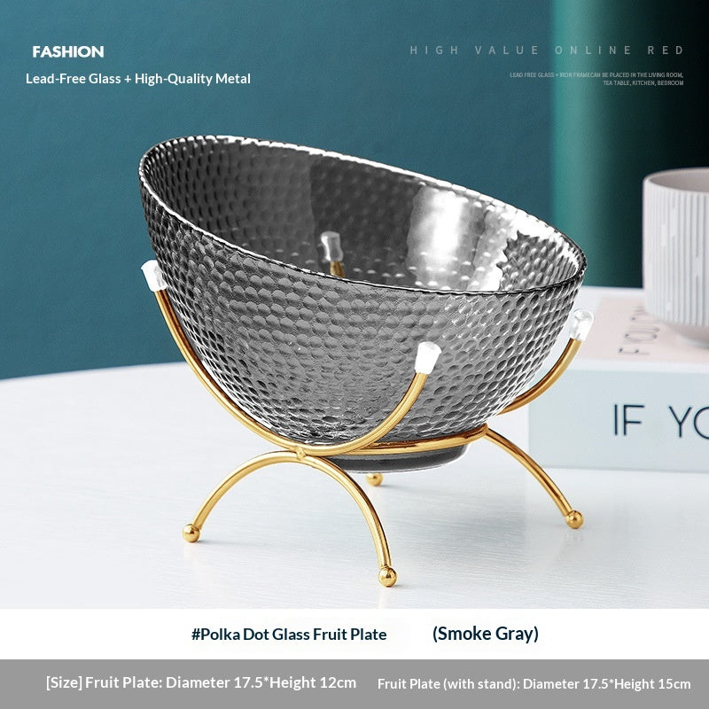 Klares Glas Salat Schüssel mit Polka Dots