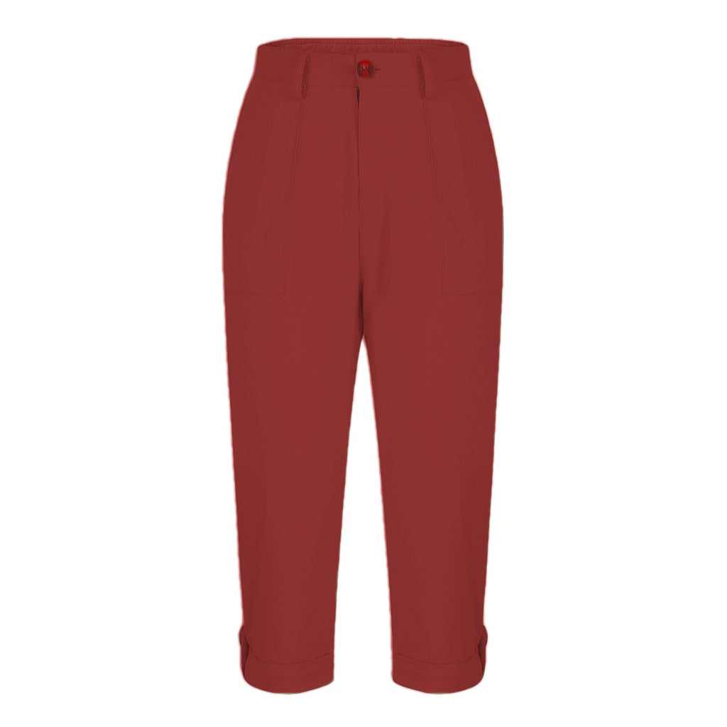 Damen Caprihose mit Roll-up und Knöpfen