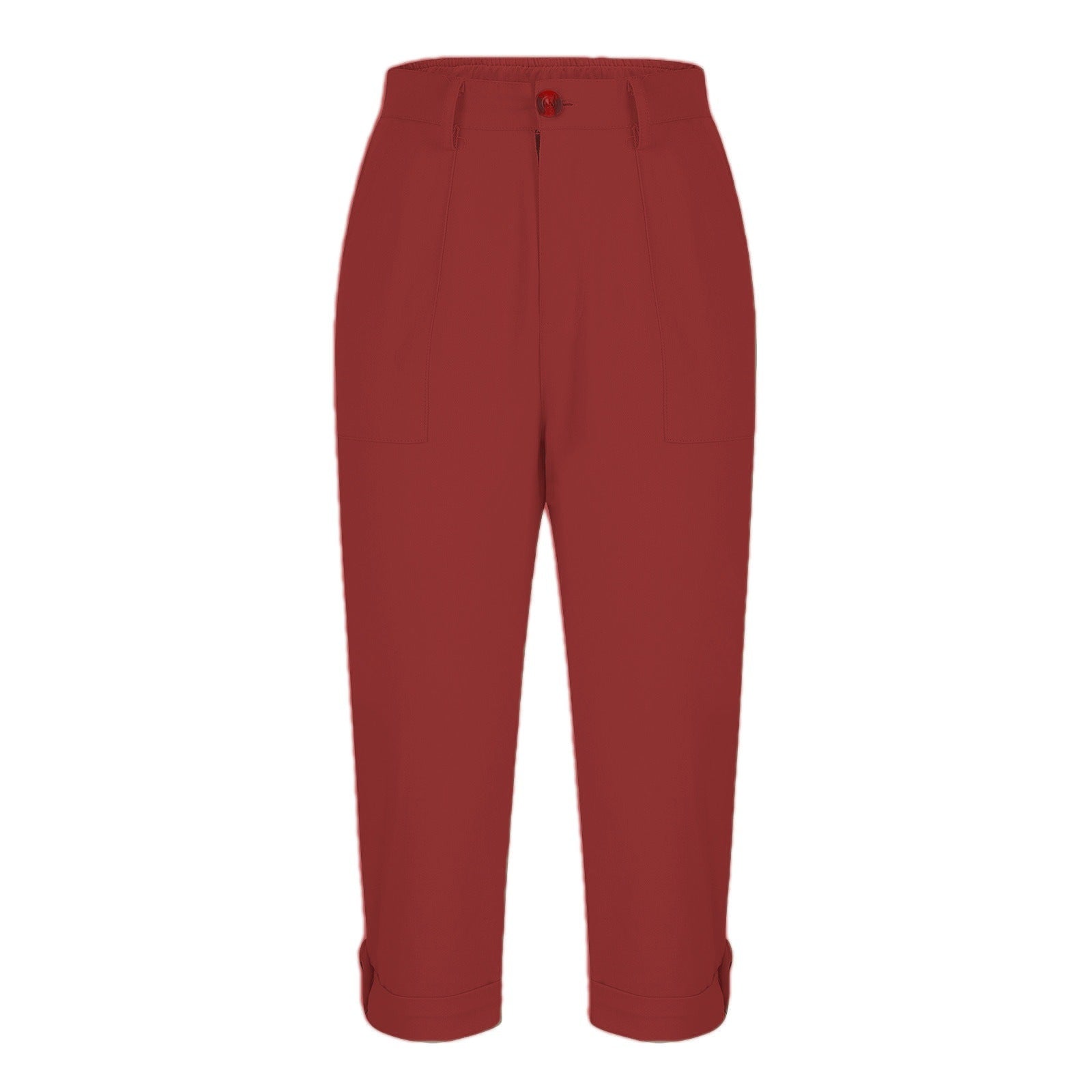 Damen Caprihose mit Roll-up und Knöpfen
