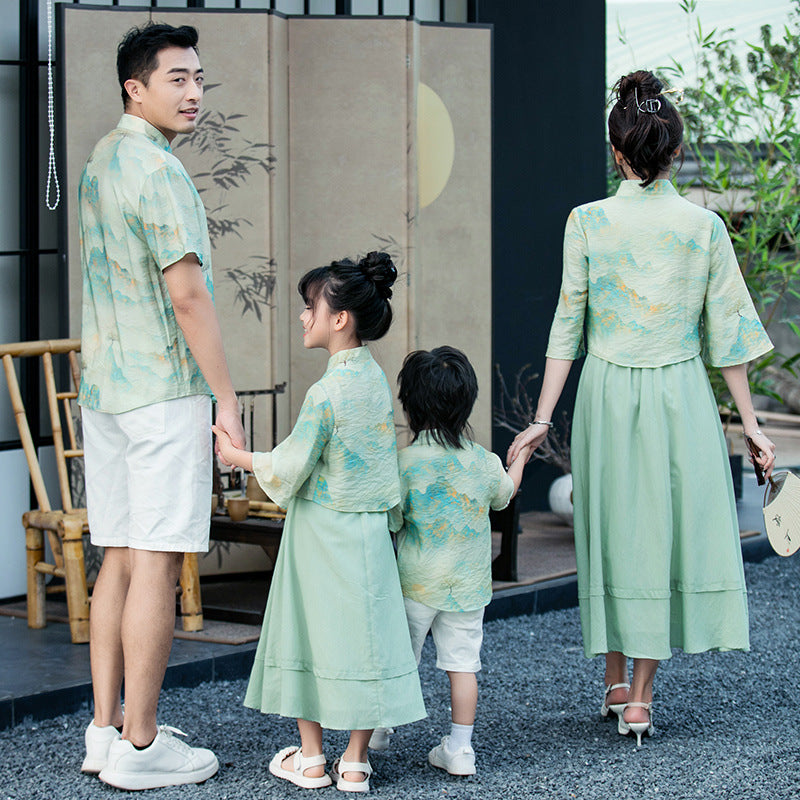 Freizeit Cheongsam Familien-Set im China-Stil