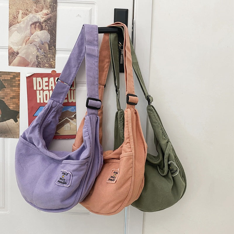 Canvas Schultertasche "All-match" mit grosser Kapazität
