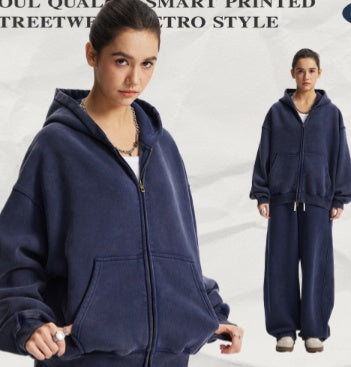 Herren Batik Kapuzenjacke mit Reissverschluss