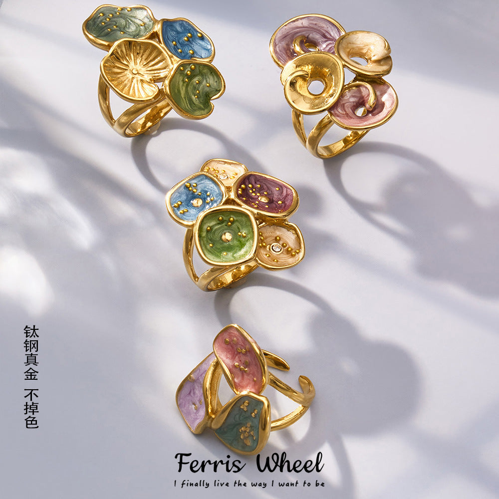 Geometrischer Blatt-Ring für Damen