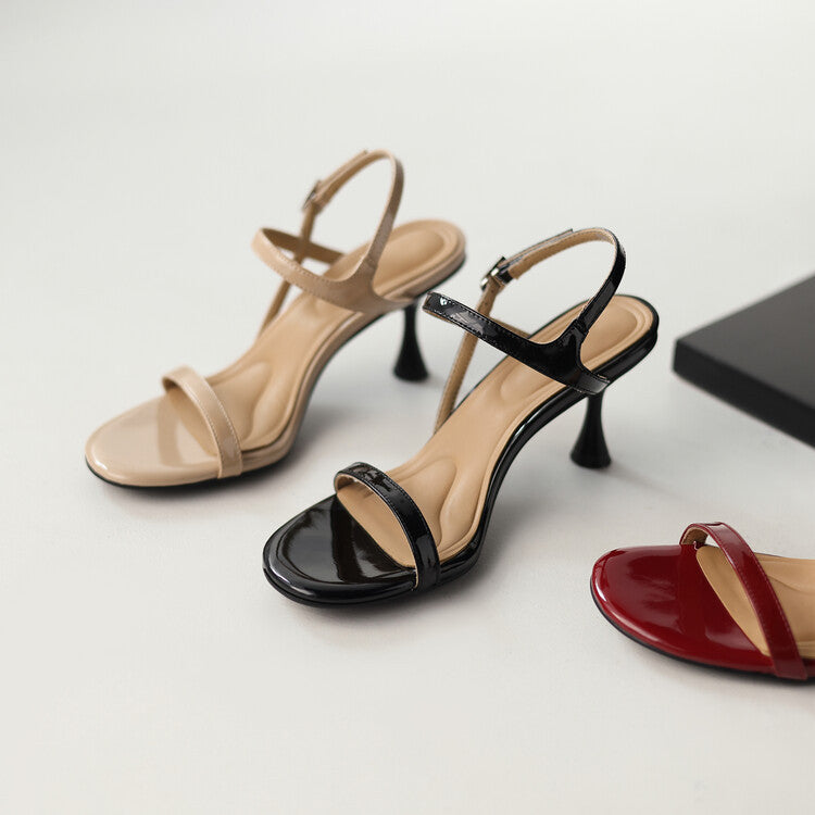 Lackleder-Sandalen mit Stilettoabsatz – Bild 5 | LuxeStyle