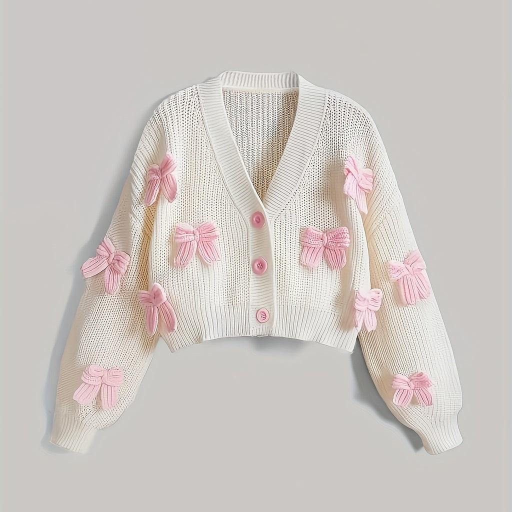 Kurzer Cardigan mit 3D-Schleife