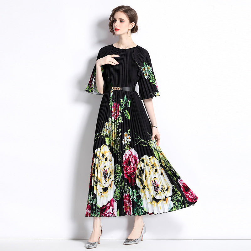 Mid-Sleeve Kleid im Vintage-Stil