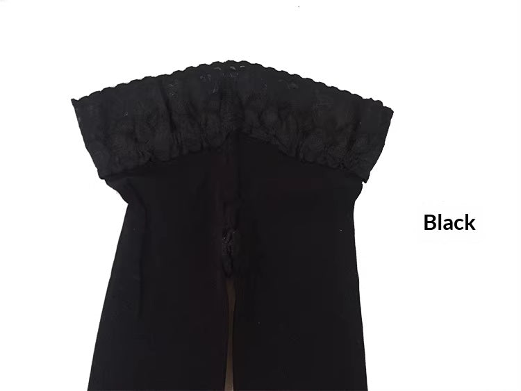 Leggings mit Spitzenbund und Daunenfüllung