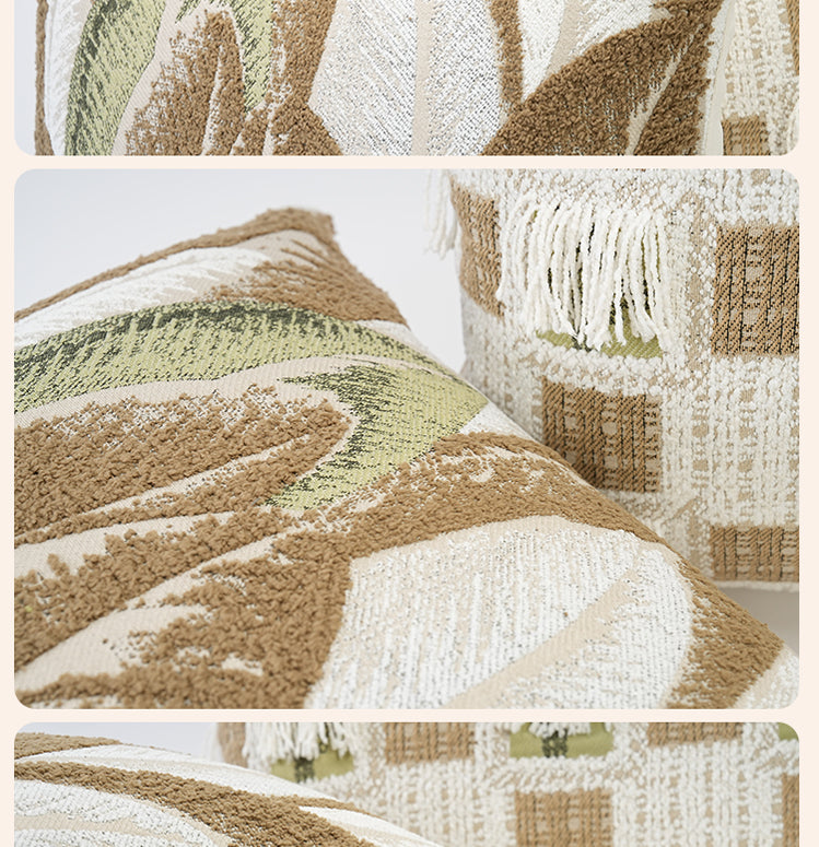 Kissen in Creme mit Pflanzen-Motiv, 45 × 45 cm – Bild 7 | LuxeStyle