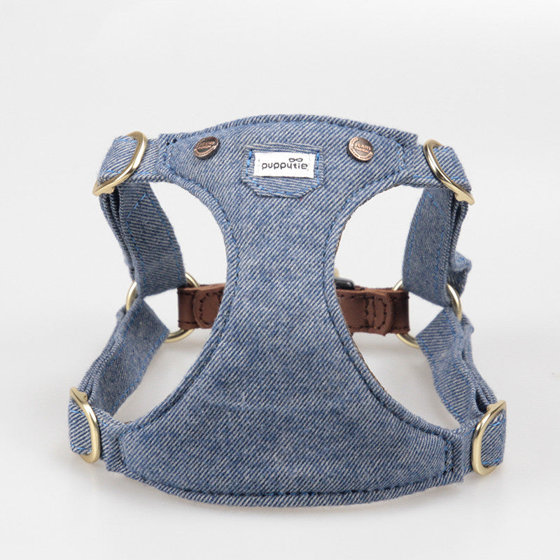 Verstellbares Denim-Hundegeschirr für kleine Hunde – Bild 5 | LuxeStyle