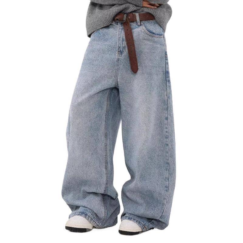 Retro Straight Jeans mit Used-Look