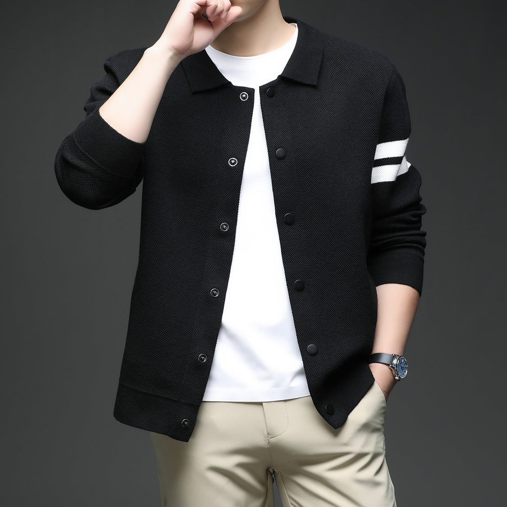 Strick-Cardigan mit Revers für Herren – Bild 2 | LuxeStyle