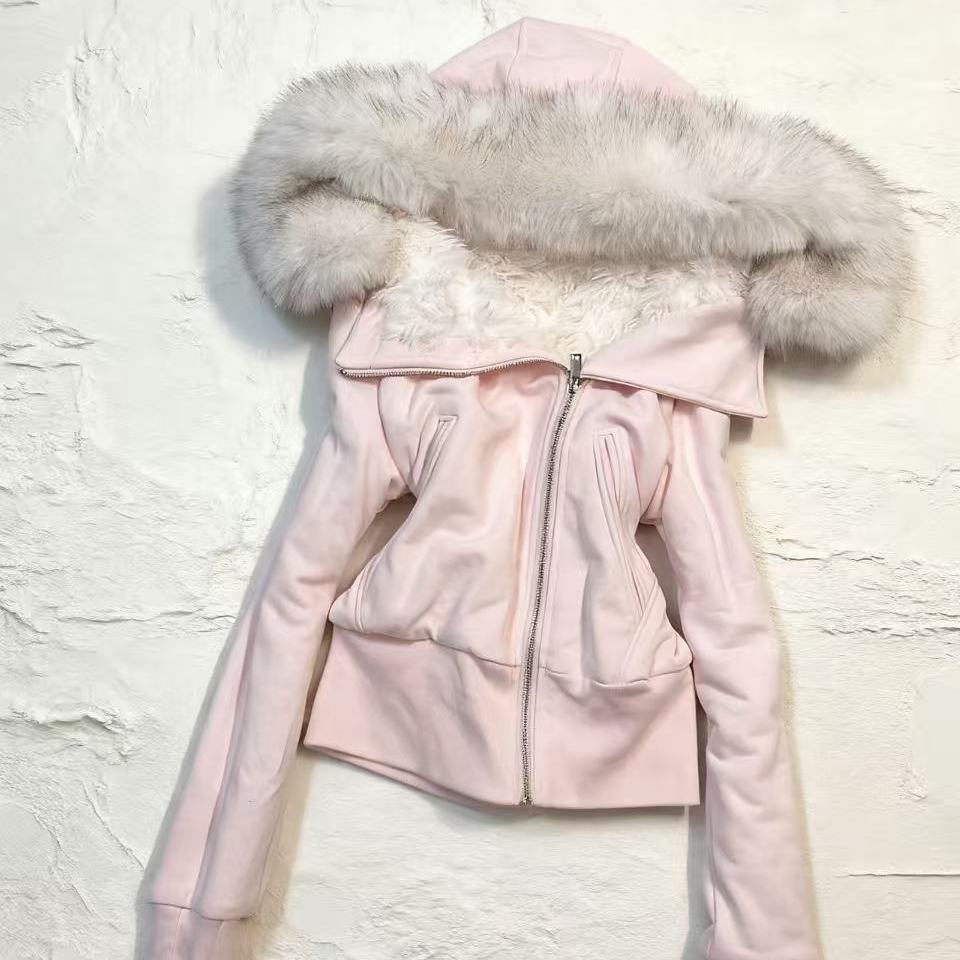 Zwei‑farbiger Fell‑Kopfbogen‑Mantel | LuxeStyle