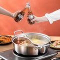Zwei-Geschmacks Hot Pot, 32cm, mit Glasdeckel