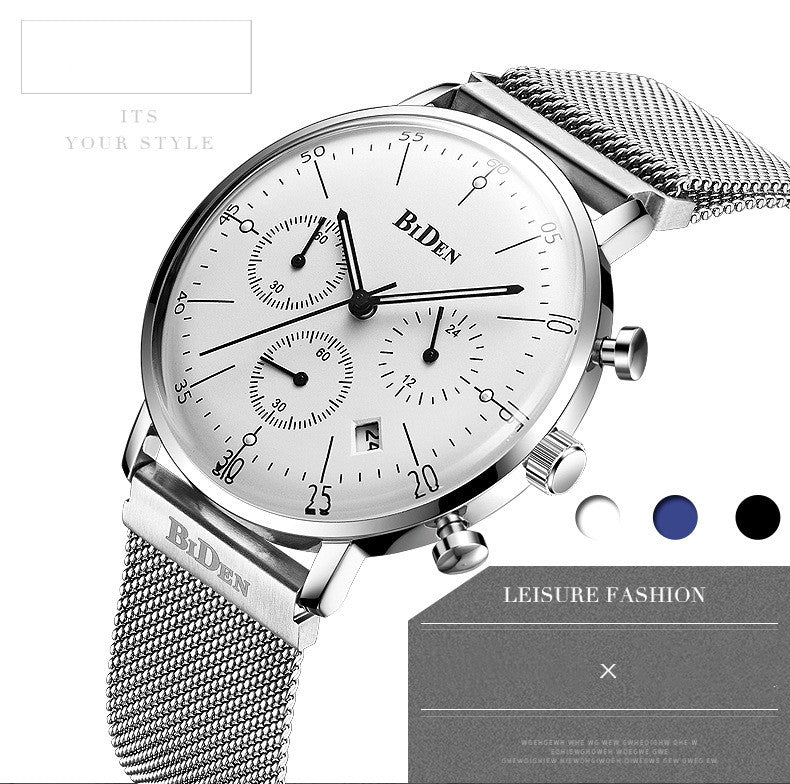 BIDEN Herrenuhr ultraflach mit Kalender – Bild 3 | LuxeStyle