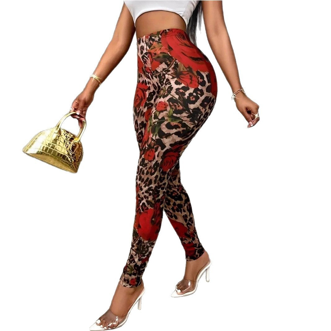 Leggings mit Blumenmuster und Stretchbund