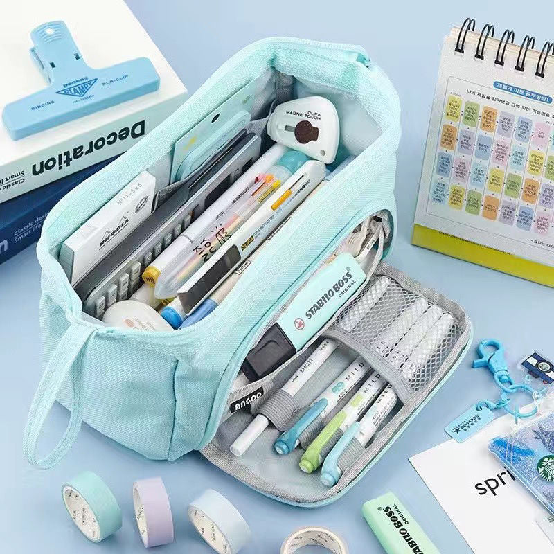 Doppelfach-Stoff-Taschenset für Stifte – Bild 3 | LuxeStyle