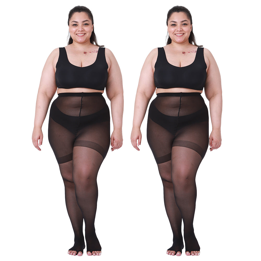 2 Paar 20D Ultra Toeless Sheer Tights