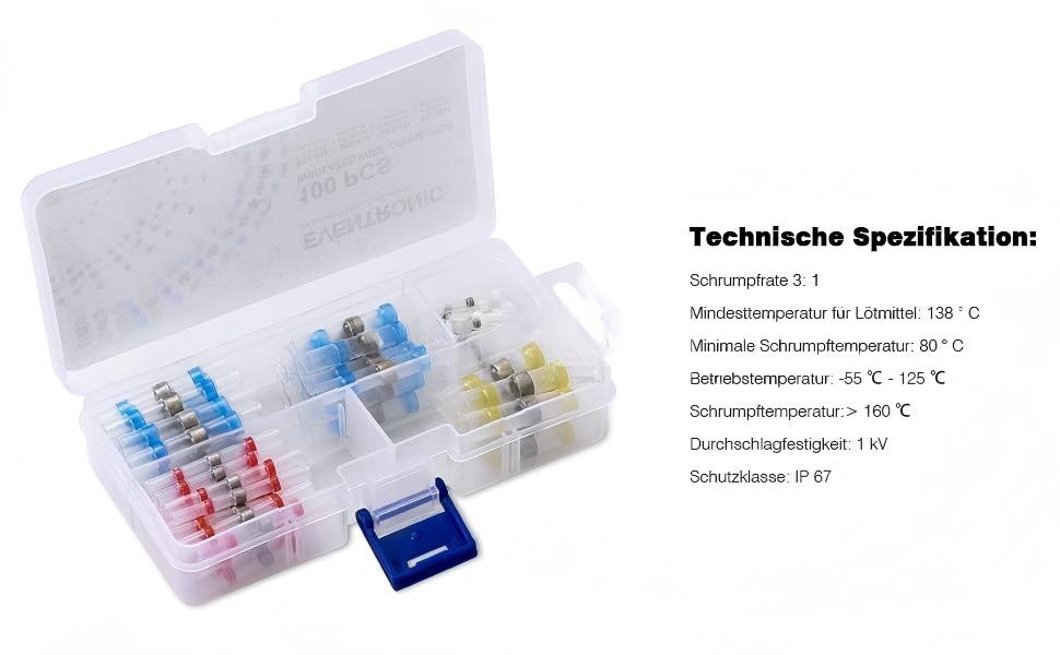 Wasserdichter, isolierter Lötverbinder mit Schrumpfring
