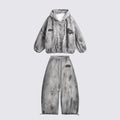 Coton-Sweatpants mit Distressed-Finish