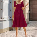 Damen-Plisseekleid mit eckigem Ausschnitt – Bild 7 | LuxeStyle