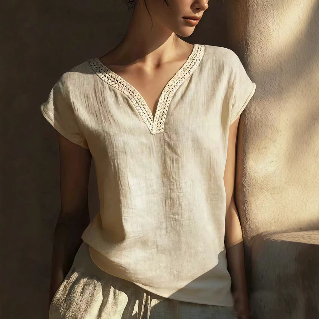 Bohemian Bluse mit V-Ausschnitt – Bild 2 | LuxeStyle