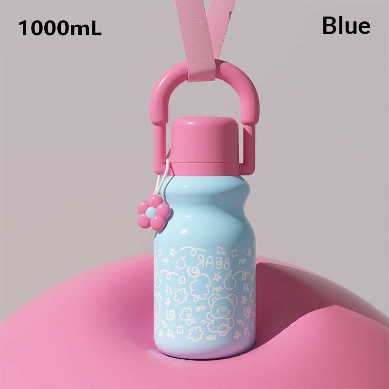 Doppel-Trinkbecher mit Strohhalm, 1000 ml