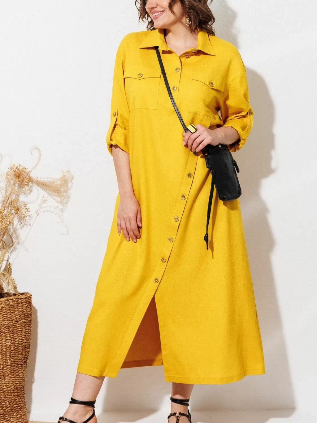 Elegantes Hemdblusenkleid mit Knopfleiste – Bild 6 | LuxeStyle