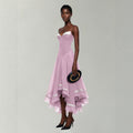 Elegantes Asymmetrisches Wave-Hemd Kleid