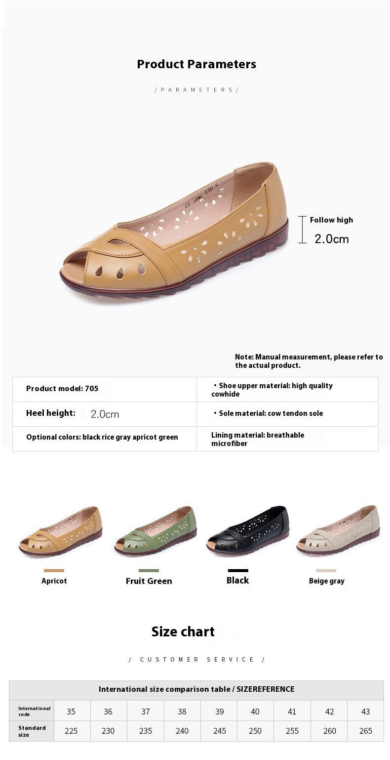 Peep Toe Sandalen flach, weiche Ledersohle – Bild 17 | LuxeStyle
