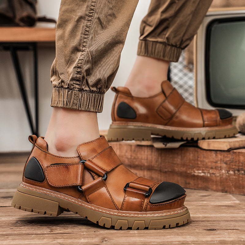 Vintage-Arbeitsstiefel aus Vollnarbenleder