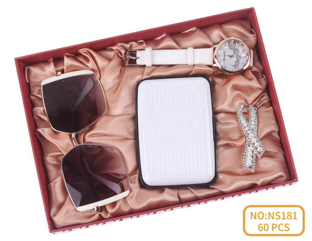 Geschenkset: Uhr, Sonnenbrille, Portemonnaie, Schlüsselanhänger | LuxeStyle