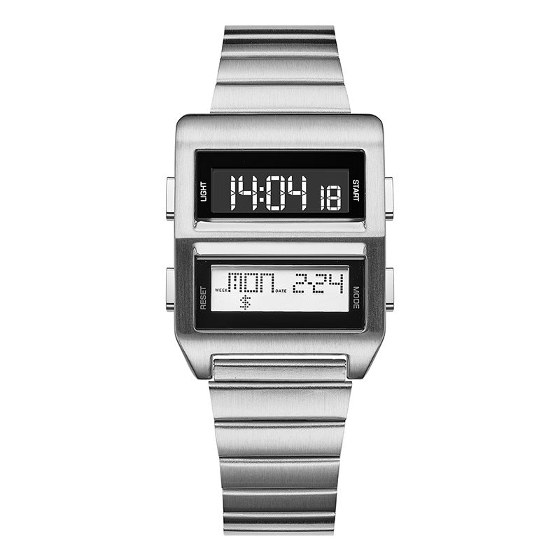 Retro-Digitaluhr mit Multifunktionsanzeige
