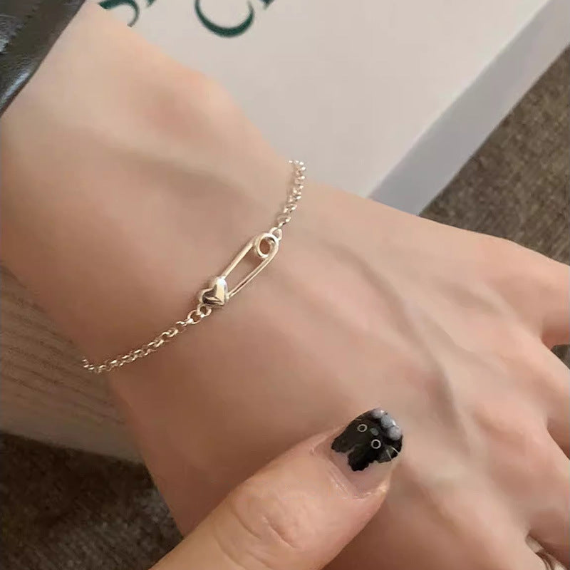S925 Herzförmiges Paperclip Armband | LuxeStyle