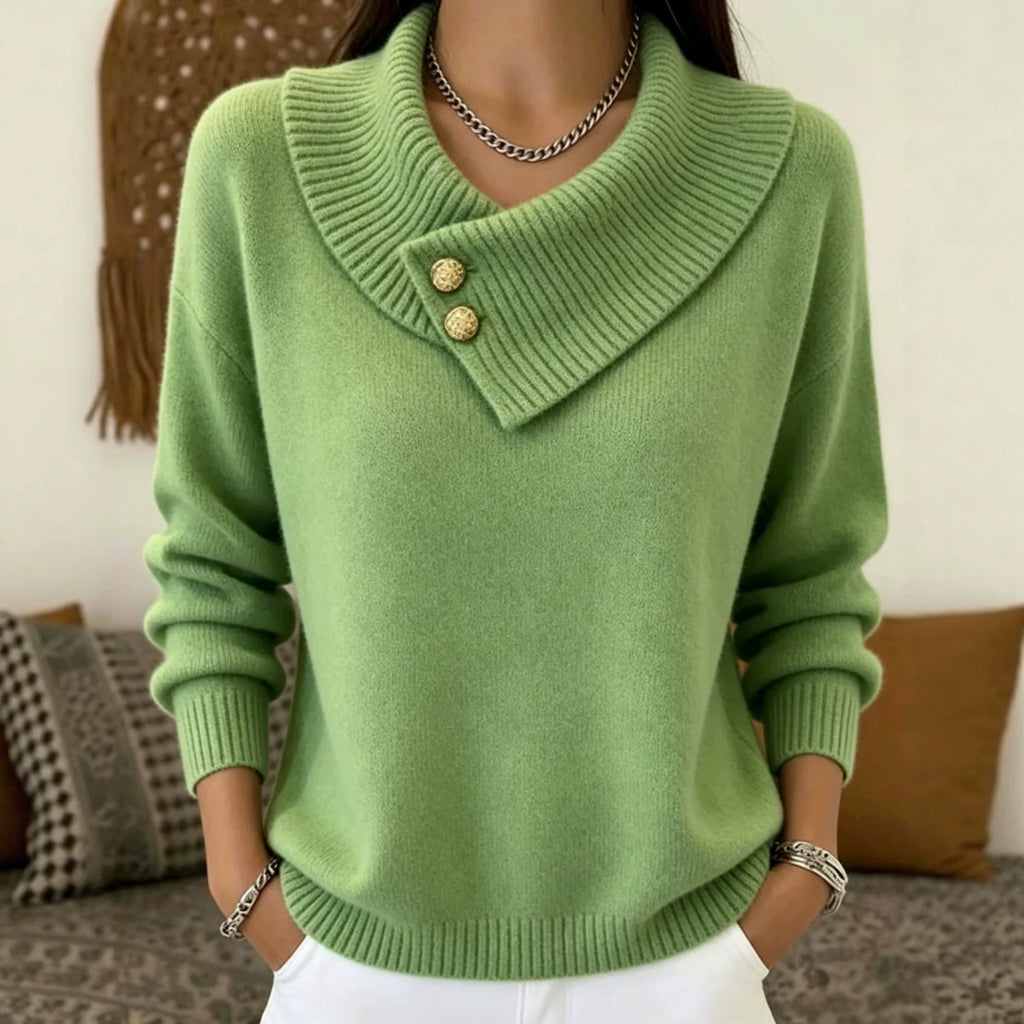 Kuscheliger Strickpullover mit Reverskragen