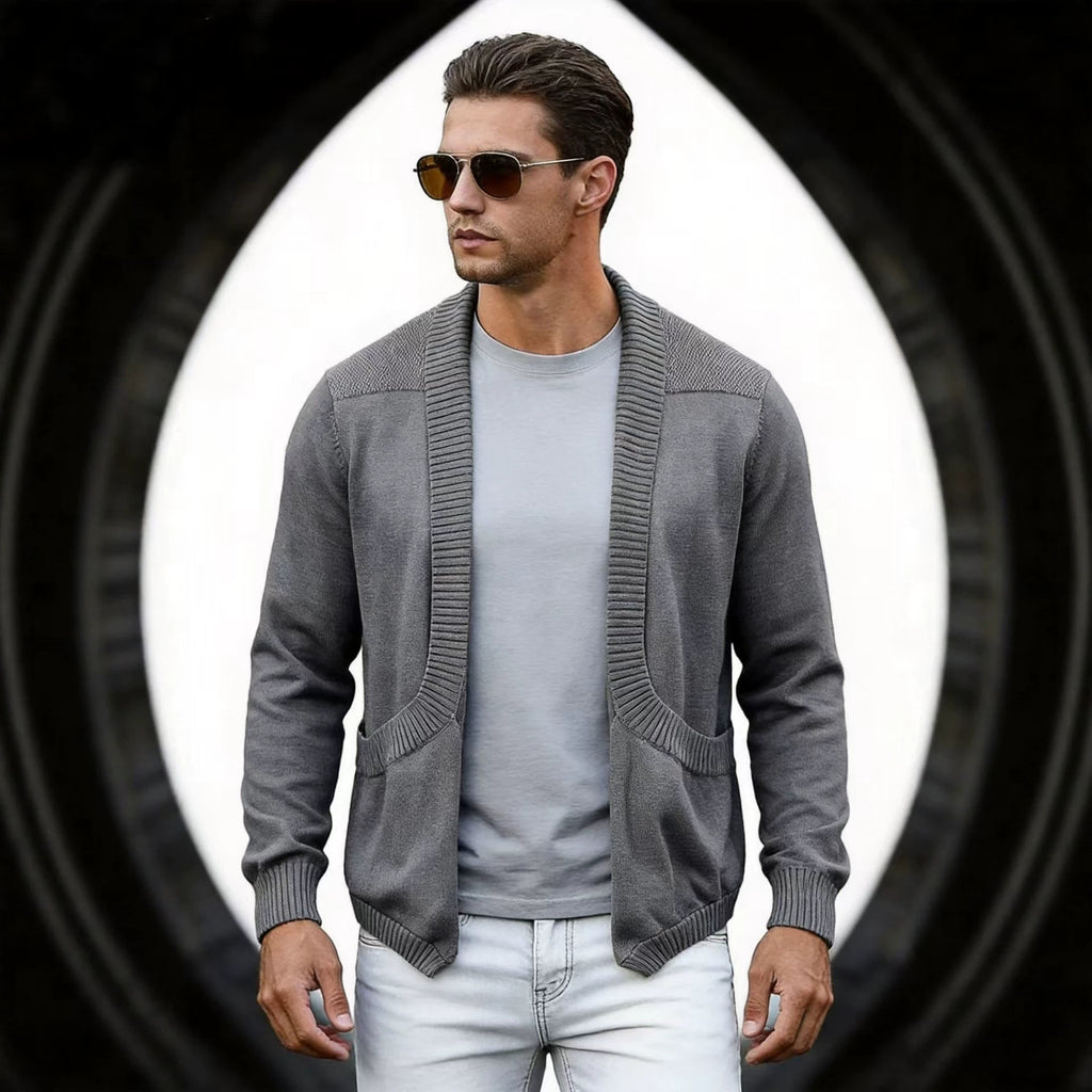 Herren Strick-Cardigan mit Schalkragen