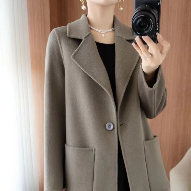 Mid-length Wollmantel Casual Chic