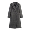 Eleganter Herringbone Wollmantel für Damen